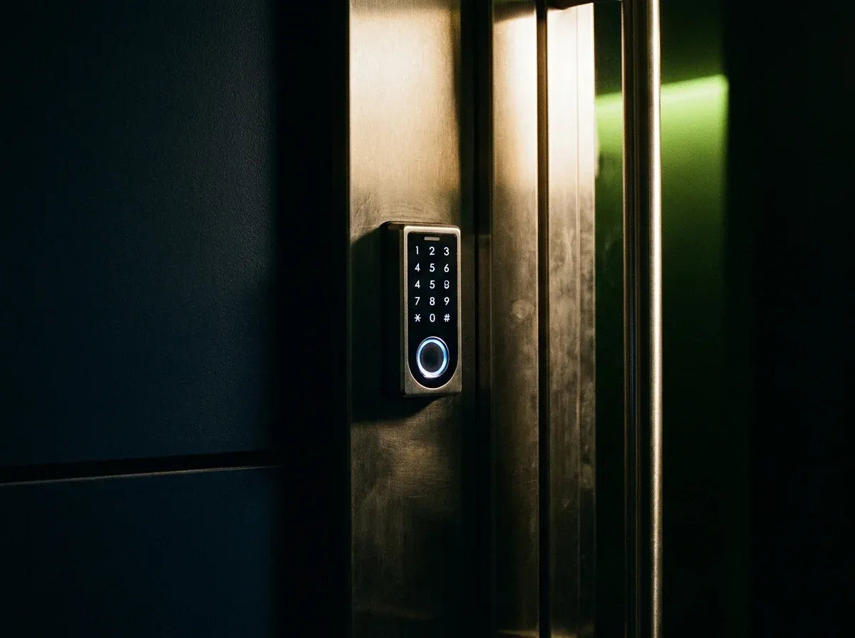 Keypad fingerprint access control installation in Austin