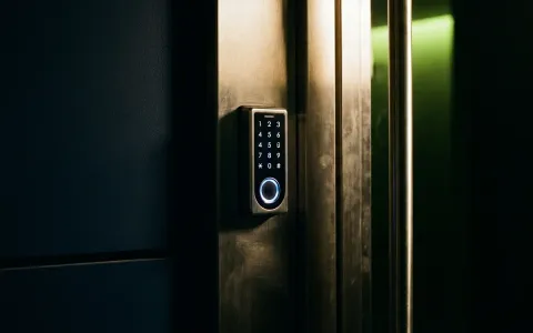 Keypad and fingerprint reader mounted beside a commercial door in Austin TX, installed by Pros On Call