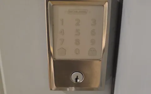 Schlage Encode smart deadbolt keyless entry lock installed on a Texas residential door by Pros On Call