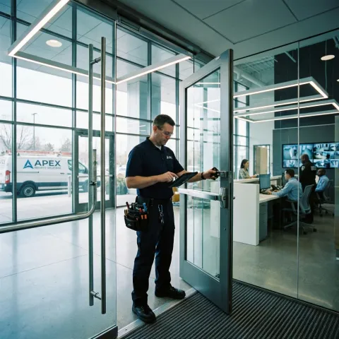 Commercial locksmith service hero image for Texas businesses