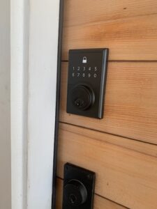 Door with Black Keyless Entry Lock Installed by Pros on Call, expert Locksmith in Bellaire TX