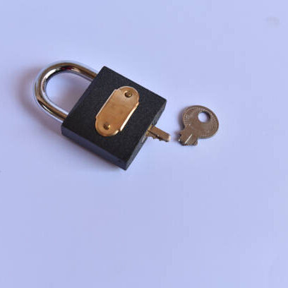 locked padlock and broken key 