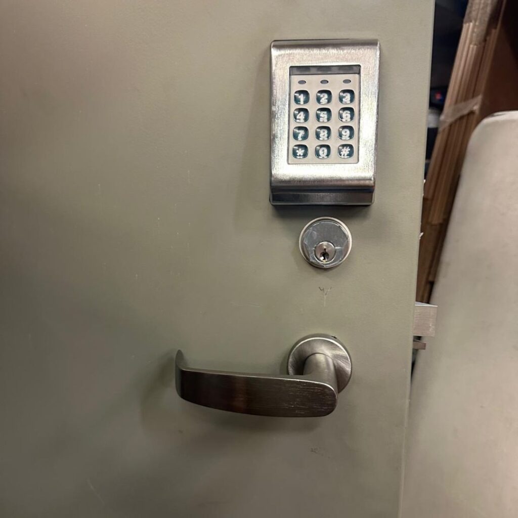 Commercial door installed by commercial locksmith Lago Vista by Pros On Call